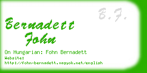 bernadett fohn business card